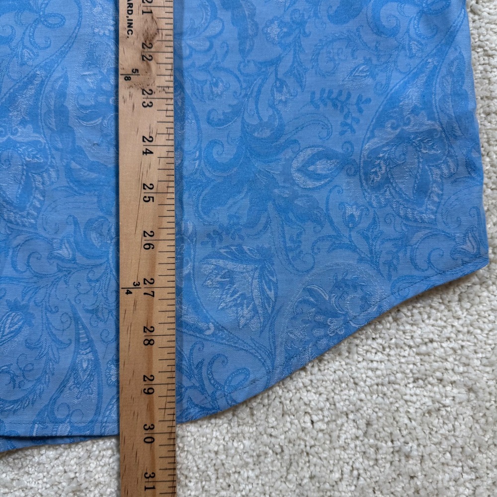 Robert Graham Button Down Mens XL Blue Paisley Jacquard Long Sleeve Shirt - Picture 6 of 8
